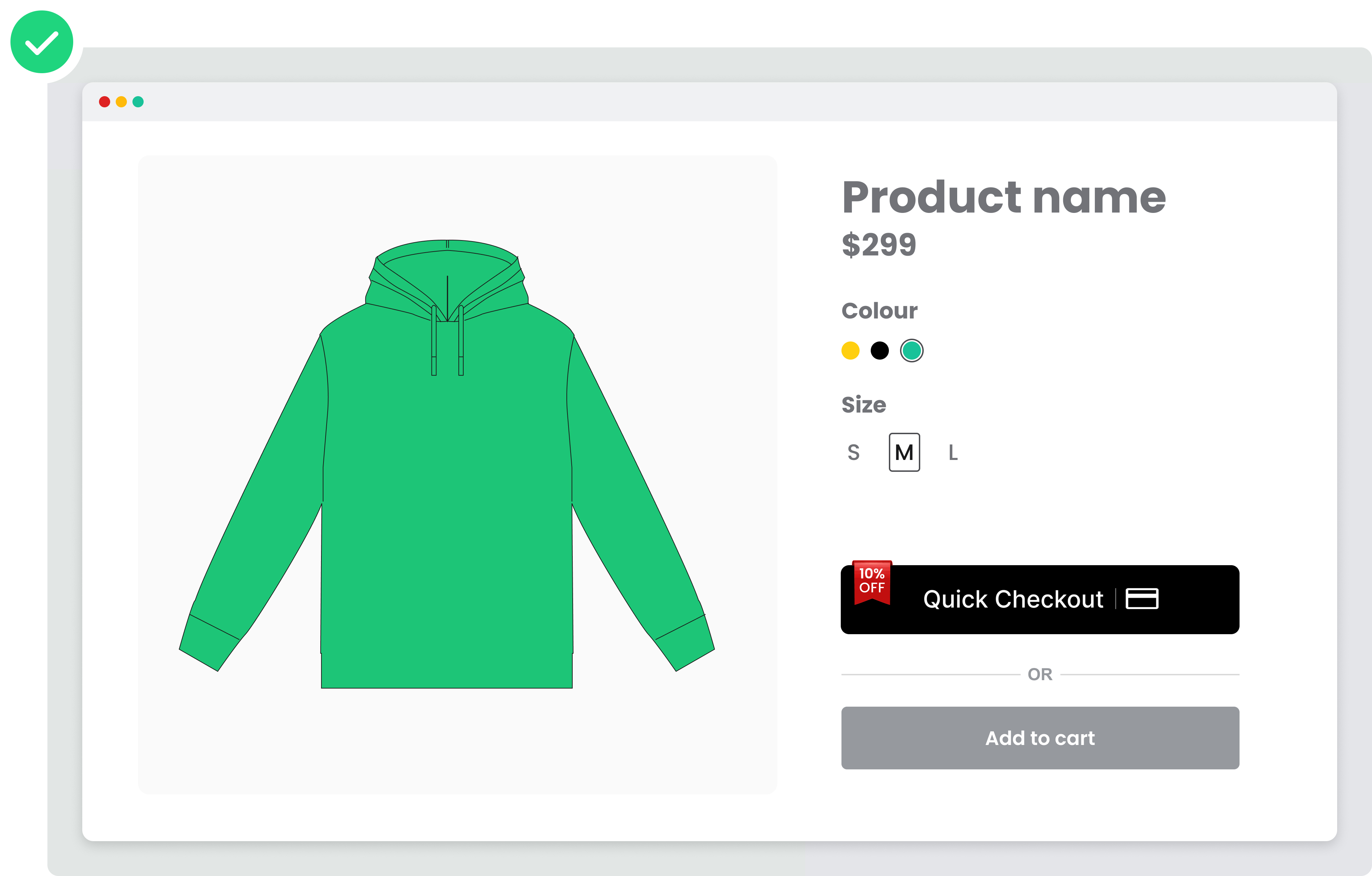Good button placement on Product Page