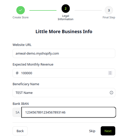 Corporate Legal & IBAN Information Form