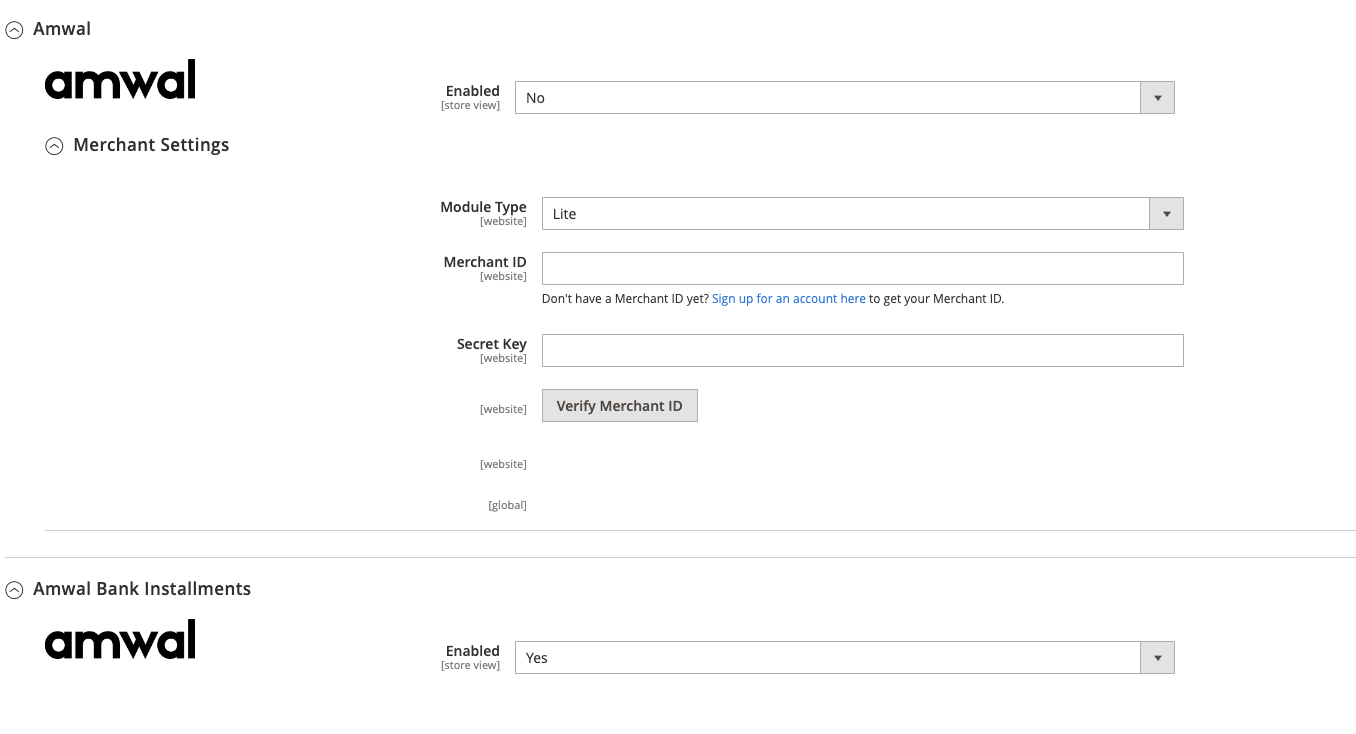 Amwal Bank Installments in Magento