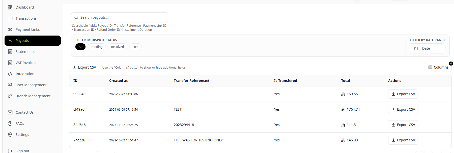 ZATCA VAT Tax Invoices List and Download