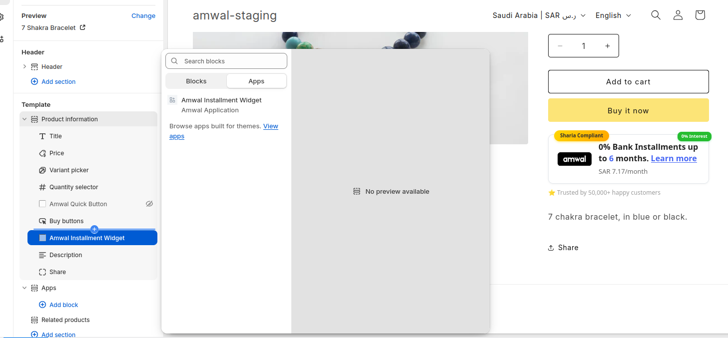Add Block in Theme Customizer