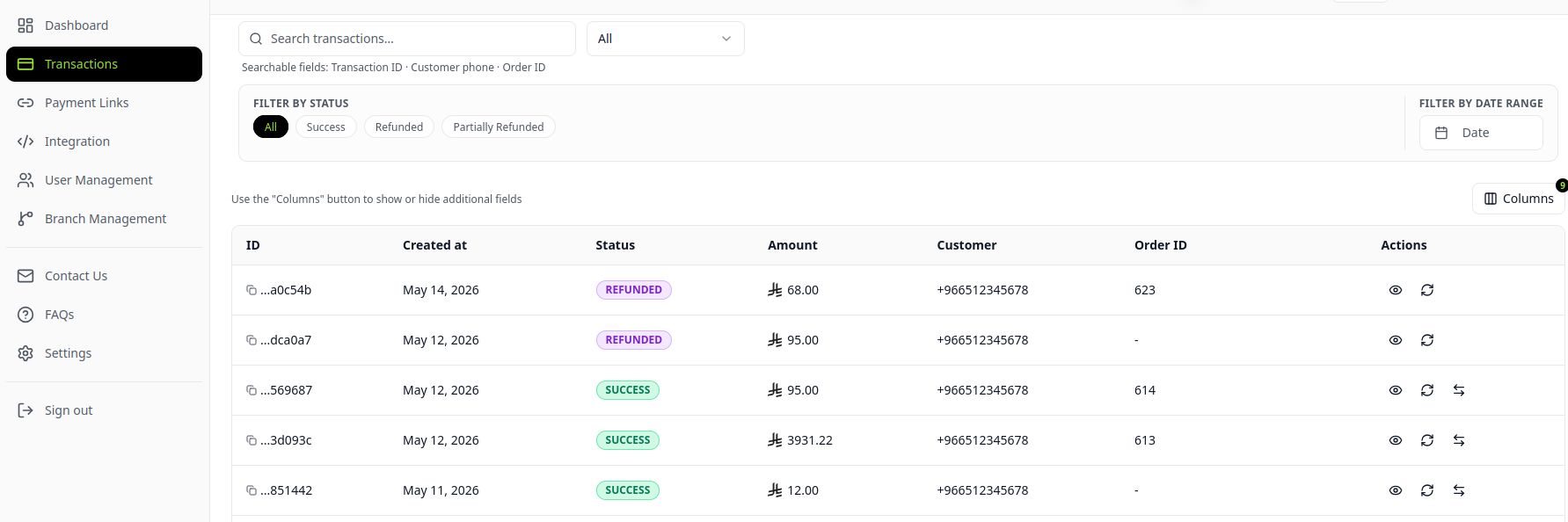 Transactions Overview Feed